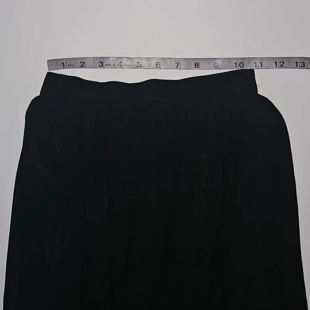 Lulus Solid Black Maxi Skirt Long Sheer Layer Slit Lined Women's XS